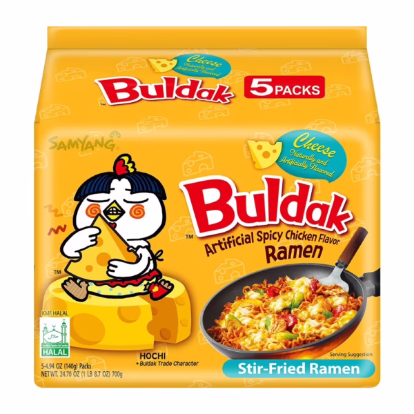 Samyang Buldak Cheese Hot Chicken Ramen – 140g - Korean Spicy Cheese Noodles