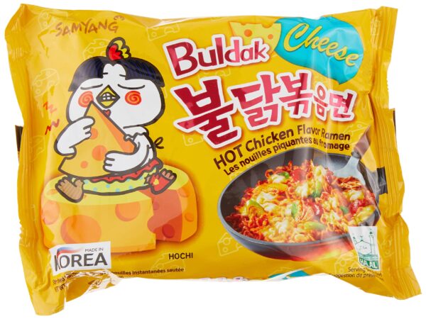 Samyang Buldak Cheese Hot Chicken Ramen – 140g - Korean Spicy Cheese Noodles - Image 2