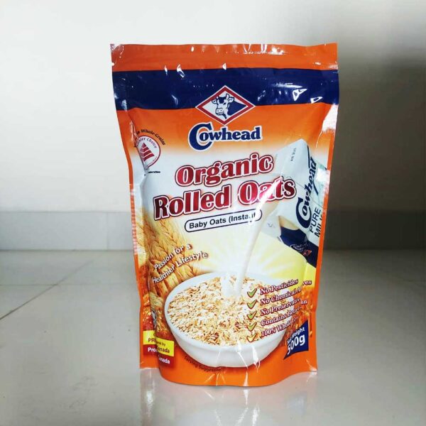 Cowhead Organic Rolled Oats 500g Pouch Pack - Image 2