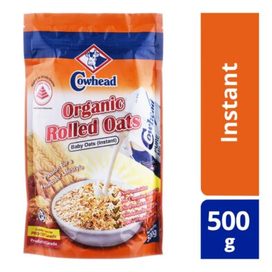 Cowhead Organic Rolled Oats 500g Pouch Pack