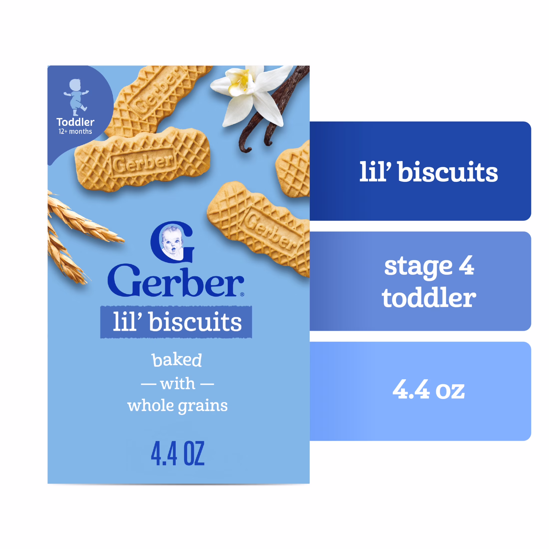 Gerber Lil Biscuits, 4.44 Ounce | Toddler Snacks with Whole Grains and Essential Nutrients