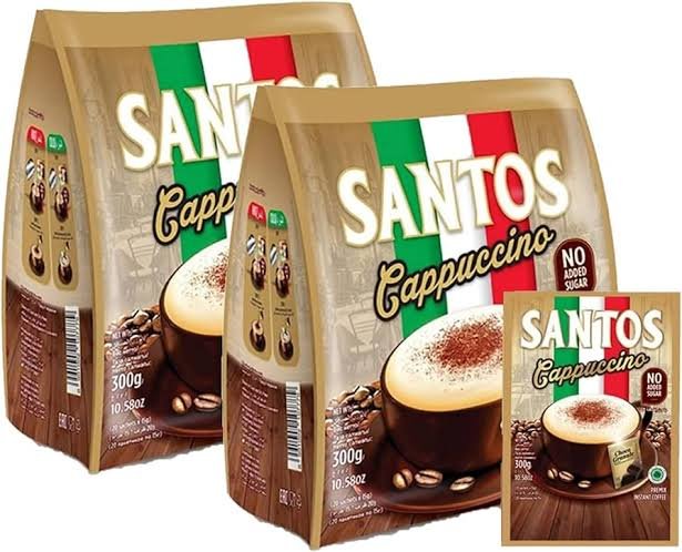 Santos Cappuccino No Sugar Coffee 300g (20 Sachets) - Image 2