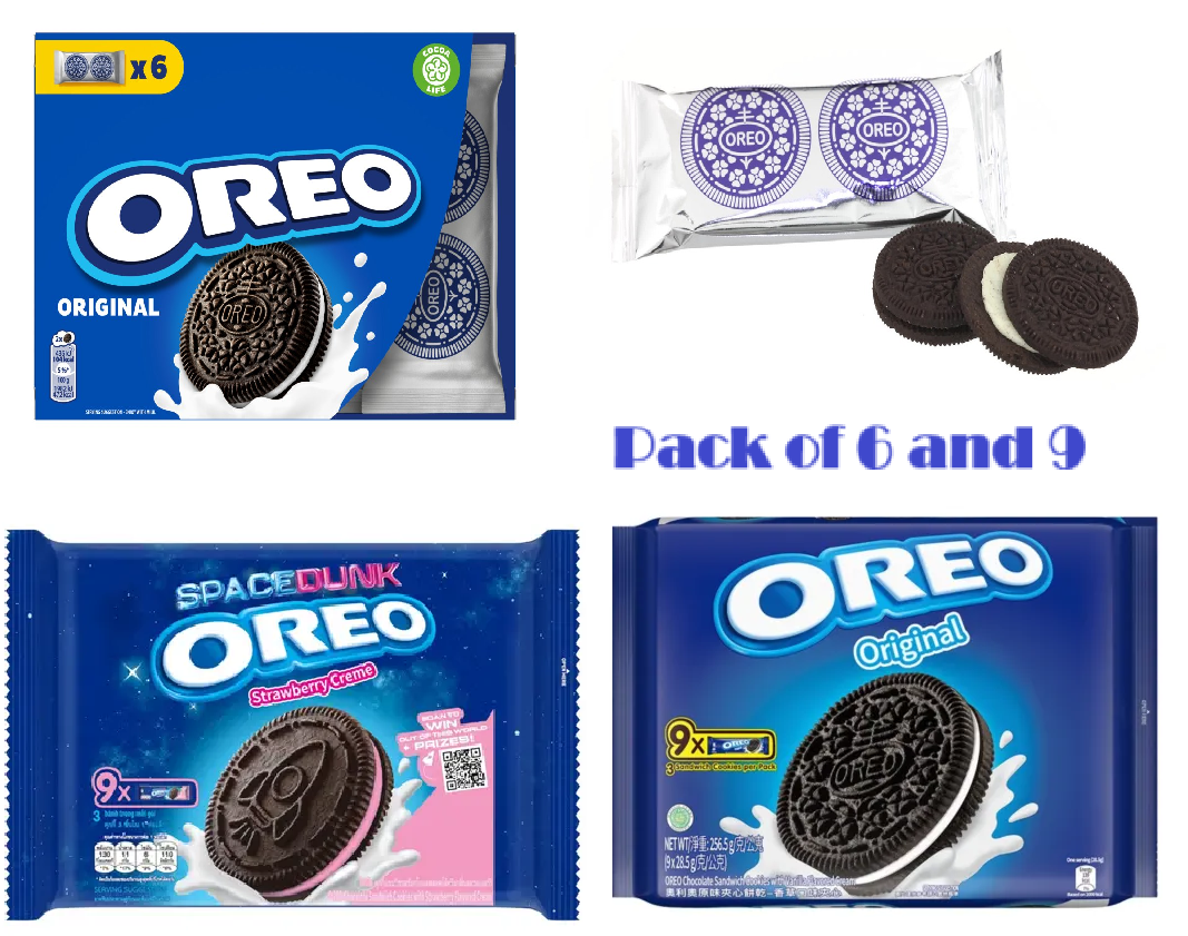 OREO Original Lunchbox Vanilla-Strawberry Flavour – Multipack 6, 9 Pack (132g)